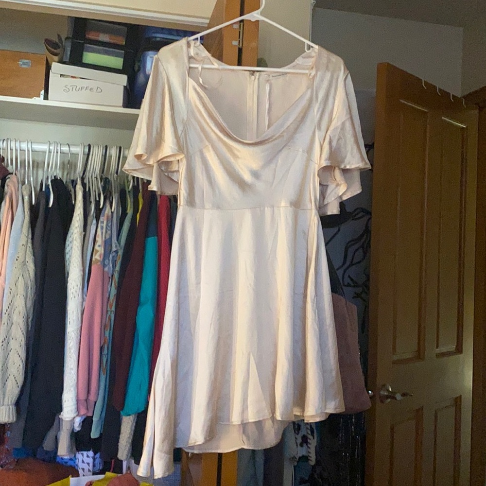 champagne bell sleeve dress BNWT